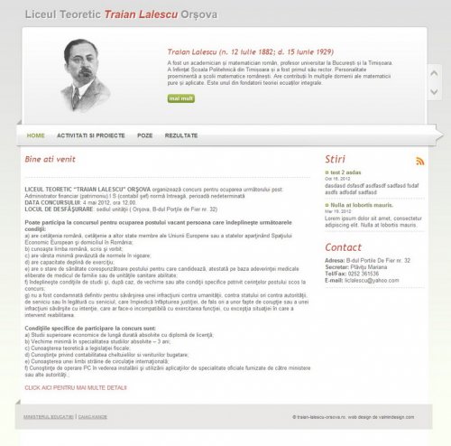 Web Design Liceul Teoretic Traian Lalescu